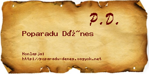 Poparadu Dénes névjegykártya