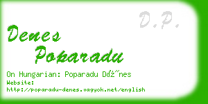 denes poparadu business card